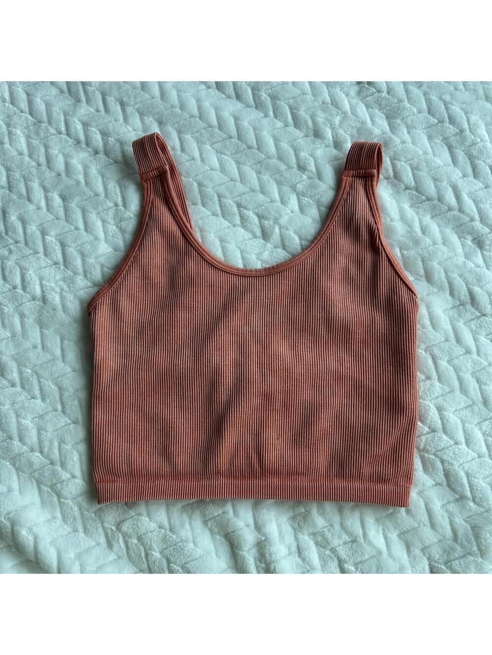 ribbed tank top in rust color #activewear #yoga